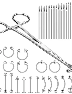 Pcs Body Piercing Tool Kit, Include Septum Forceps Clamp Pliers 20Pcs 316L Stainless Steel Piercing Needles And 20Pc Jewelry s - Aliexpress - FashionsVida