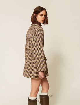 Parka en jacquard pied-de-poule
