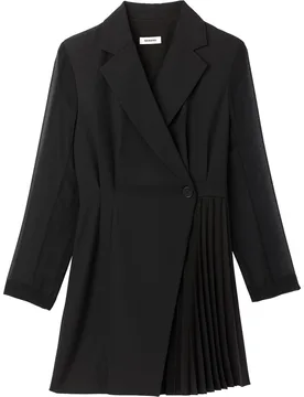 Vestido corto cruzado de sastre con falda asimétrica - sandro - FashionsVida