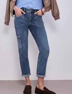 Street One Cargo Jeans female Blau - Street One - FashionsVida