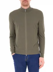 Cardigan con zip VERDE MILITARE 52