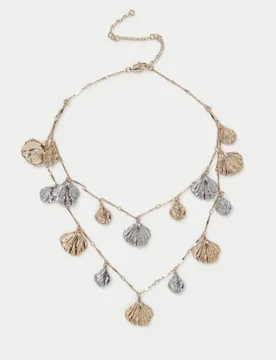 Mixed Metal Leaf Necklace Multi female - Per Una - FashionsVida