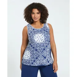 Top de mujer de punto con estampado bandana ajuste regular para el máximo confort