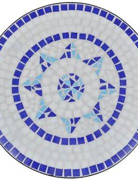 Gartenstühle Table D'Appoint D'Extérieur Mosaïque Bleu Et Blanc 60 Cm Einheitsgrösse