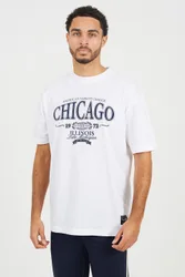 Mens Cotton Jersey Graphic T-Shirt - Off-White - Size X-Large