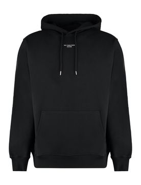 Drôle De Monsieur Classic Pocket Hooded Sweatshirt with Slogan Detail