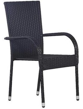 Gartenstühle Chaises D'Extérieur Lot De 2 Résine Tressée Noir Einheitsgrösse