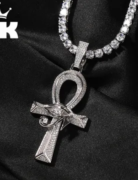 THE BLING KING Iced Eye of Horus Ancien Egypt Ankh Pendant Necklace Big Vintage Zirconia Cross Key Of Life Guardian Jewelry Gift - Aliexpress - FashionsVida