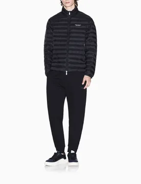 Piumino Exchange nero con logo piccolo stampato - Armani - FashionsVida