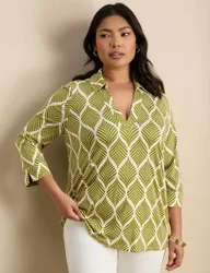Jersey Printed Top Green Mix female
