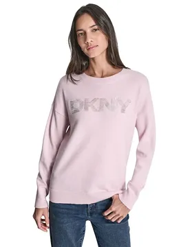 Maglione Sequin Logo Embellis Pink Moon / Lt Silver L