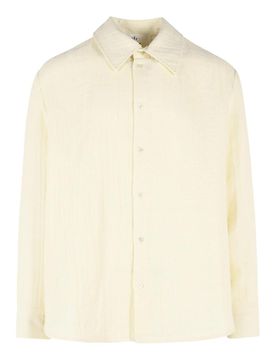 Camicia Wes in cotone e lino Ã©cru