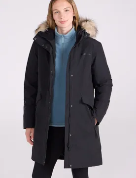 Marlow Womens Extreme Down Waterproof Parka - Black - Black - Size: 10 - Mountain Warehouse - FashionsVida