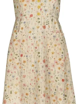 Kleid knielang - Flower Print Embroidered Flare Sundress - XS bis 4XL - für Damen - Größe XXL - multicolor - Frauen - female - Voodoo vixen - FashionsVida
