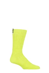 Pair Neon Light Fluffy Socks Neon 4-7 Unisex - Yellow - Size: 4-7 Unisex
