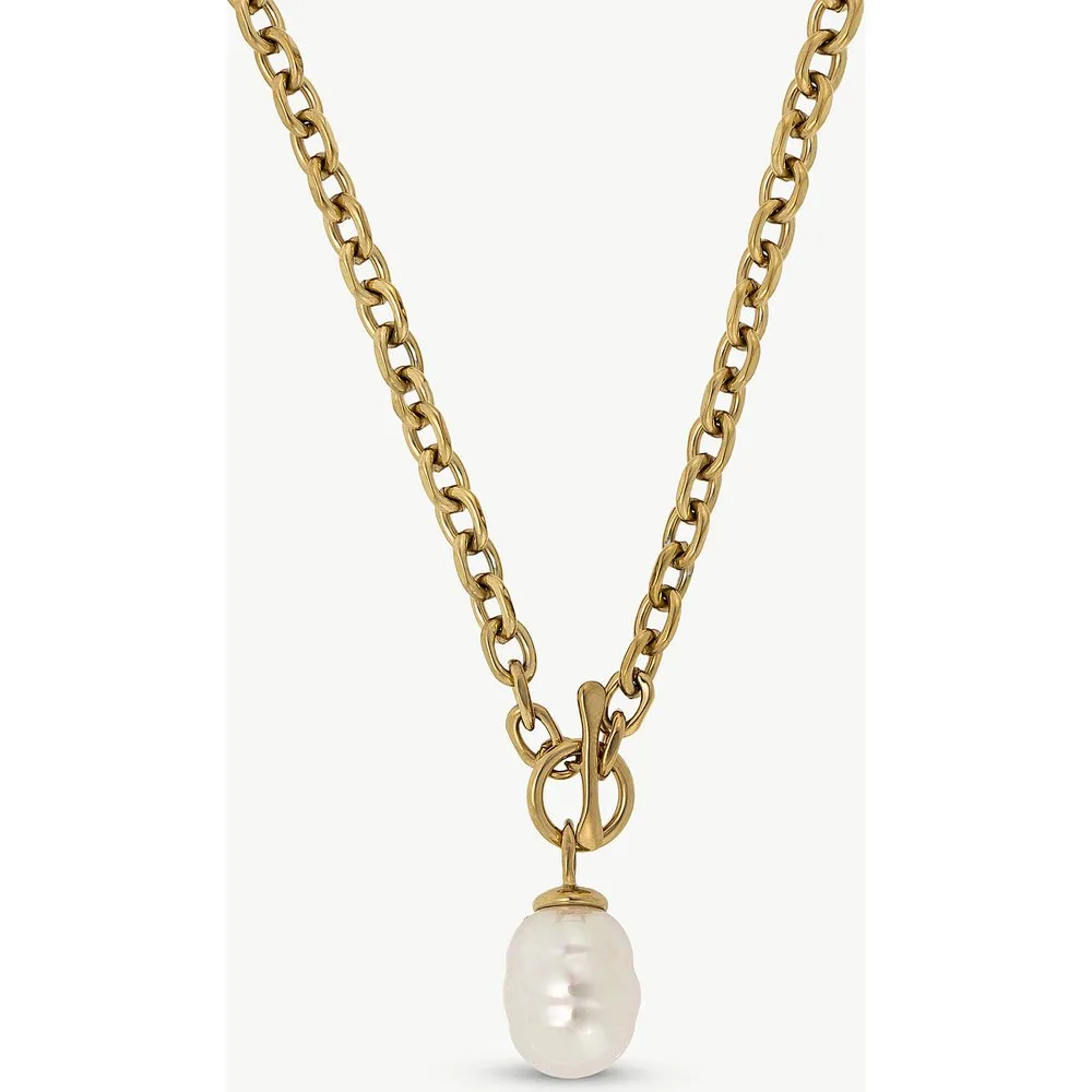 Colgante con cadena perla barroca de 12mm dorado tender - Majorica - FashionsVida