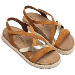 Sandalias planas de mujer de piel