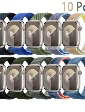 Piezas Correa de reloj deportiva de nailon compatible con Apple Watch 38/40/41/42/44/45/46/49mm, correa tejida ajustable y transpirable para Apple Wat - Shein - FashionsVida