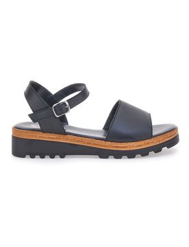 Sandali Neri con Cinturino e Tomaia in Pelle Made in Italy 3185070811 38