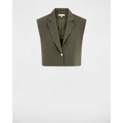 Blazer de mujer crop sin mangas