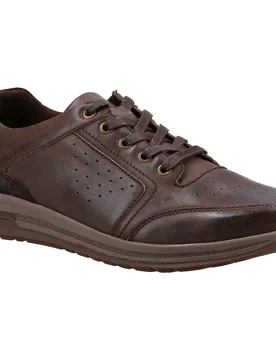 Mens Joseph Leather Trainers (Light Brown) - Multicolour - Size Uk 8 - Hush puppies - FashionsVida