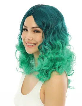 Luxus Tye-Dye Perücke für Damen grün - female - PTIT CLOWN - FashionsVida