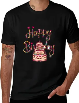 Happy birthday Cake Design, balloons Sticker T-Shirt Casual Trendy Short Sleeve T-Shirt - Aliexpress - FashionsVida