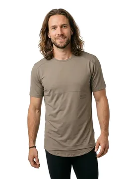 Endurance Tech Short Sleeve T-shirt Toast Beige S Men - Scott - FashionsVida