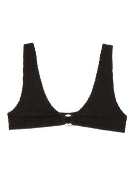 Top bikini Scout in spugna stropicciata nera