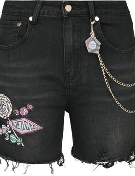 Short - Honeydukes - 27 - für Damen - Größe 27 - black denim - EMP exklusives Merchandise! - Frauen - female