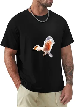 Australian birds - Pink Cockatoo AKA Major Mitchell Cockatoo T-Shirt Basic Plain Short Sleeve Crew Neck Tee - Aliexpress - FashionsVida