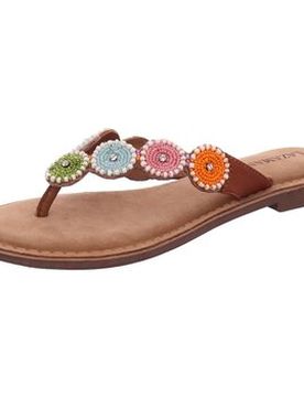 Flache Sandalen Pantoletten Loua Toe Slippers Rounds La75925-Multi 38;40;41