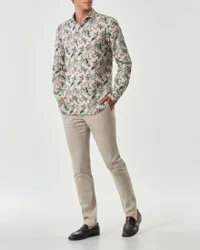 Pantaloni chino Brad beige in misto cotone e lyocell stretch