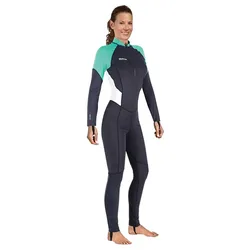 Combinaison De Plongée En Néoprène à Manches Longues Et Fermeture éclair Frontale Trilastic 1 Mm Black / Green / White M