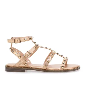 Sandali oro rosa con borchie e cinturino alla caviglia 1663 38 - ME & ME - FashionsVida