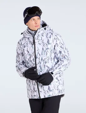 Cruise Mens Snow Jacket - White - Animal - FashionsVida
