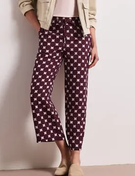 High Waist Wide Leg Hose mit Print female Rot