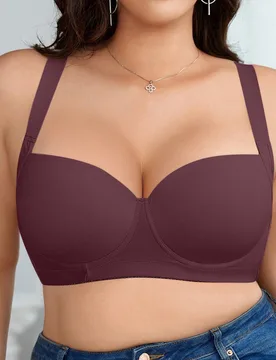 Pieza Sujetador lencero sin costuras cómodo y con aros de soporte, con efecto push-up, talla grande - Shein - FashionsVida