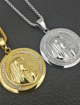 New Catholic Religious Jewelry Virgin Mary Pendants Gold Color Stainless Steel Madonna Collier For Women 2020 Necklace - Aliexpress - FashionsVida