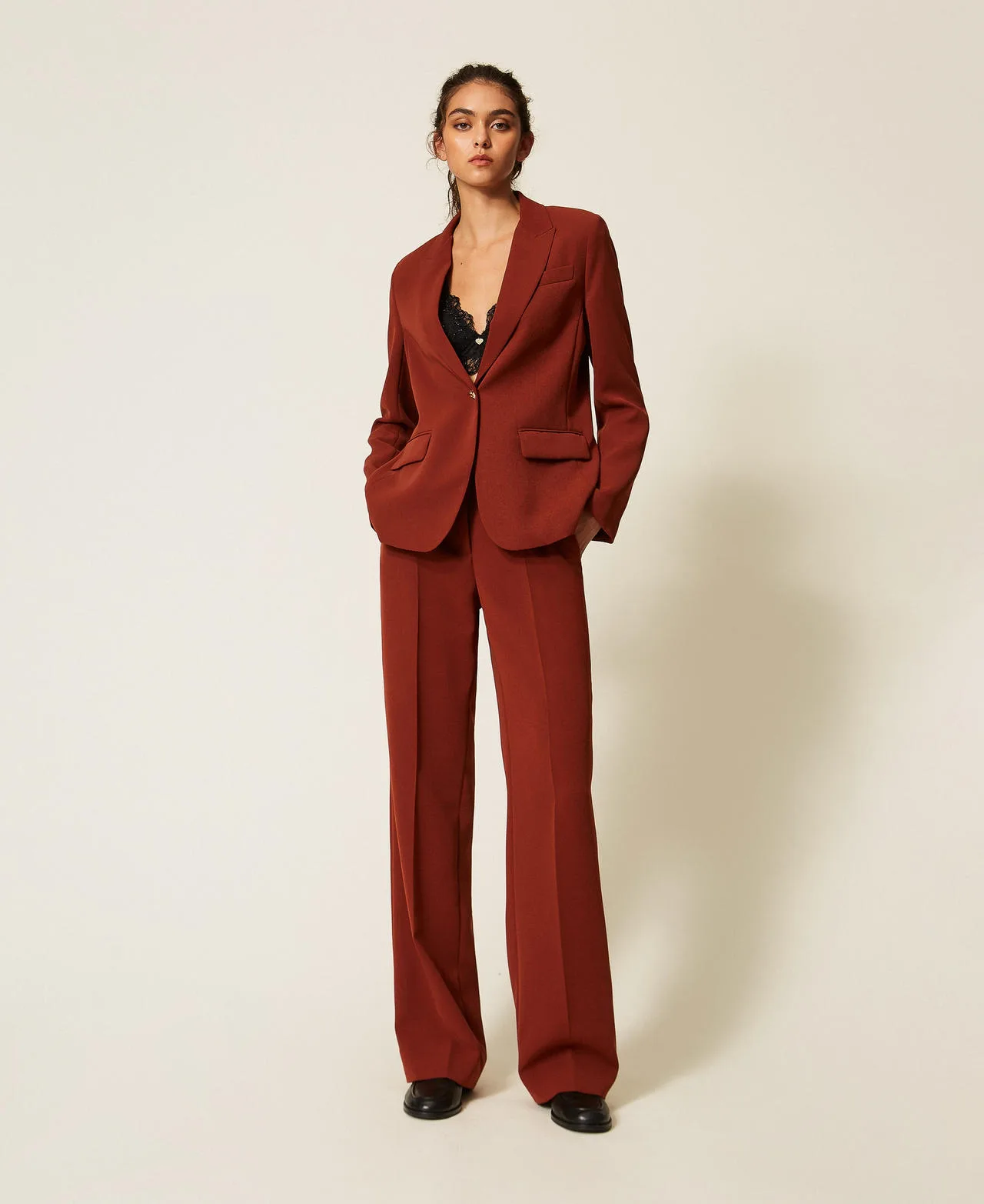 Twinset Pantalon palazzo en crêpe - TWINSET - FashionsVida