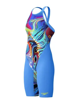 Fastskin Lzr Pure Valor 2.0 Open Back Competition Swimsuit Molten Blur / Cobalt Pop Print / Mainline UK 18 Women - Speedo - FashionsVida