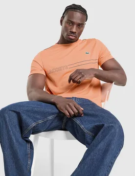 Mens Maglia Wordmark - Arancione, arancione arancione Uomo taglia 4/M - Lacoste - FashionsVida