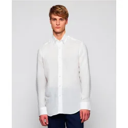 Camisa de hombre casual manga larga 100% lino