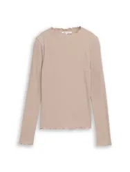 Rib T-shirt with frill edge female