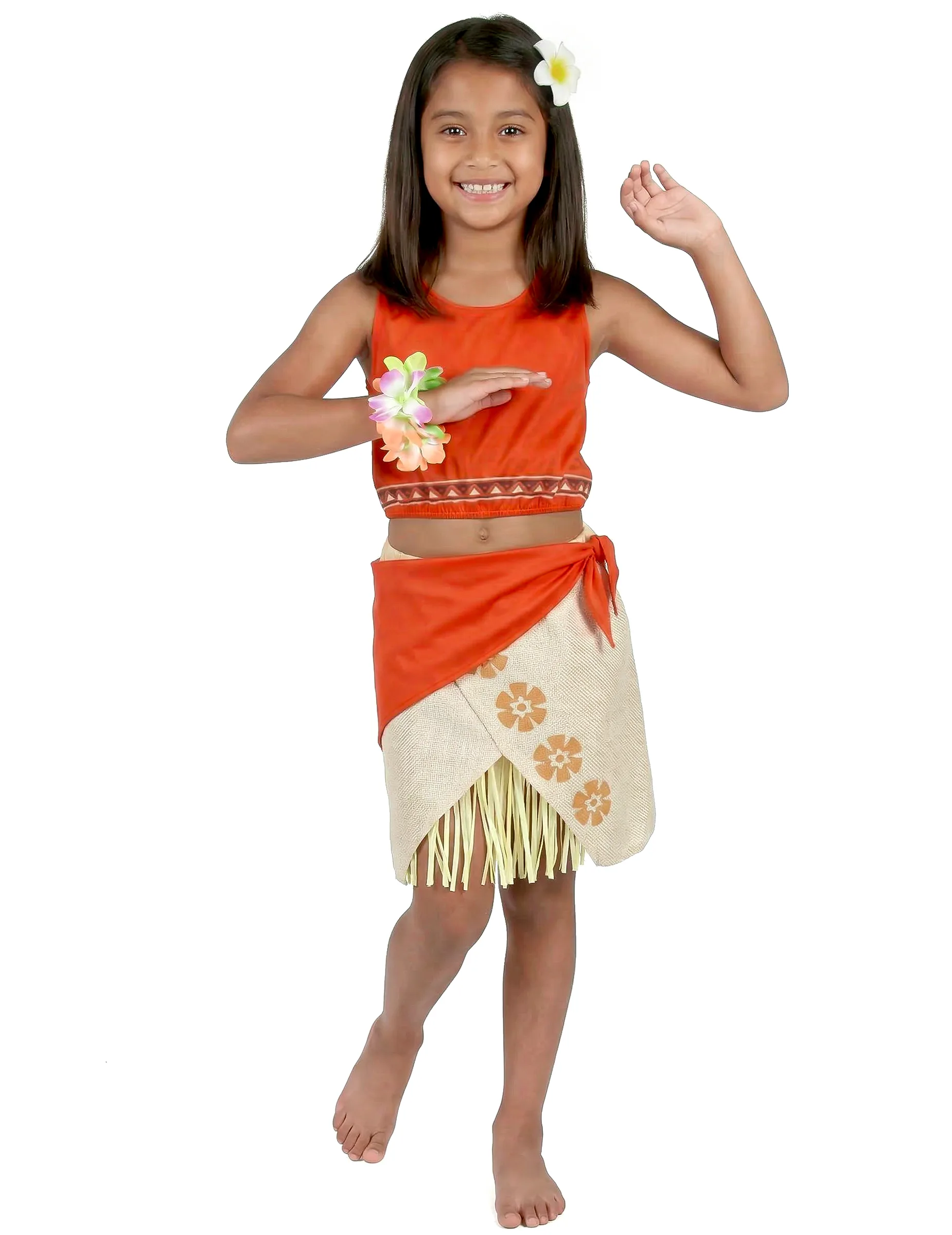 Hula-Kostüm für Mädchen orange - female - KARNEVAL-MEGASTORE - FashionsVida