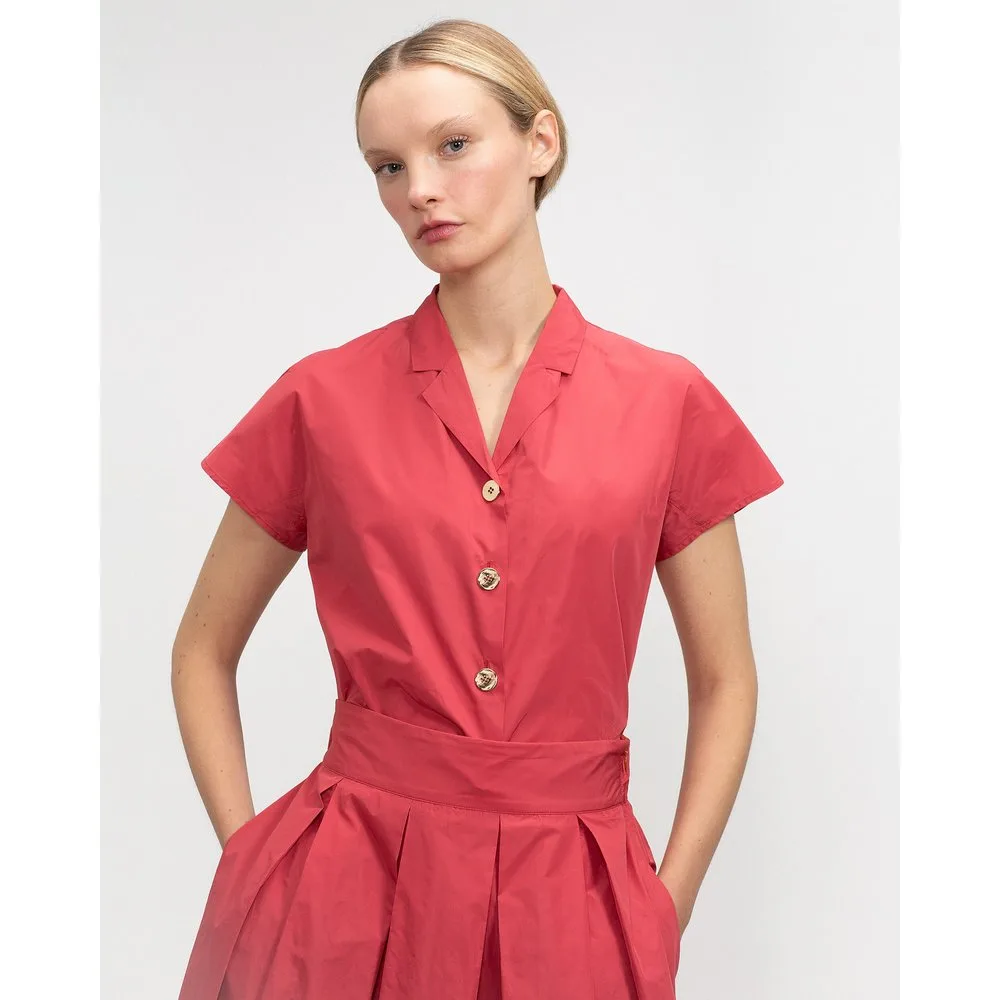 Camisa de mujer de manga corta con botones dorados - Lasserre - FashionsVida