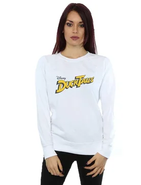 Women's Duck Tales Logo Sweatshirt in White Size: Large - White - Size: L - Disney - FashionsVida