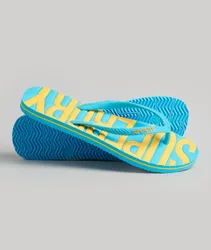 Superdry Damen Flip-flops im Vintage-stil Blau - Größe: S