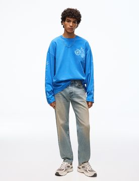 Jeans Slim 44 Bleu Lavé