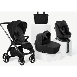 Trío Keep 2 negro + capazo Sleep + silla auto Kombifix gris